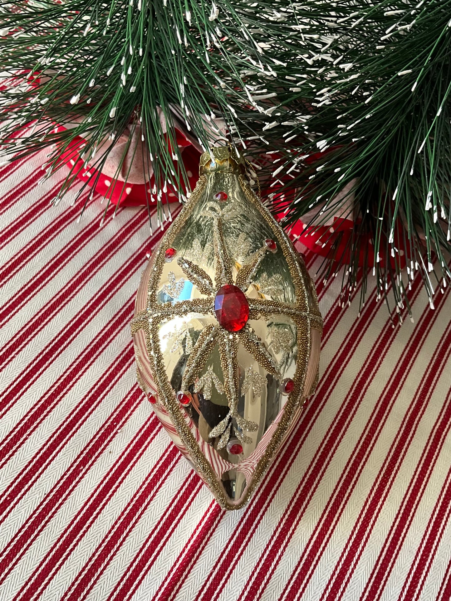 Shiny Gold Glass Drop