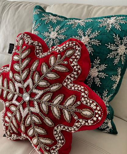 Red Snowflake Cushion