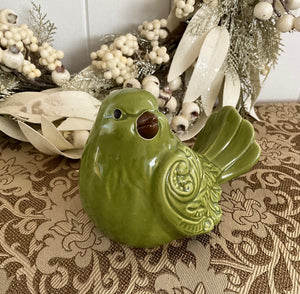 Lime Green Ceramic Bird