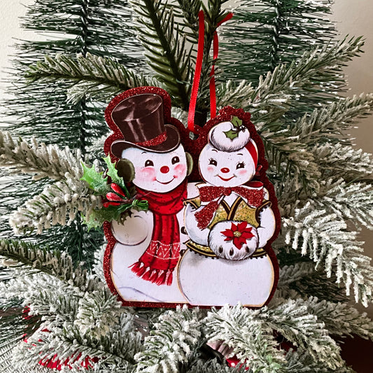 Mr & Mrs Snowman Deco RAZ