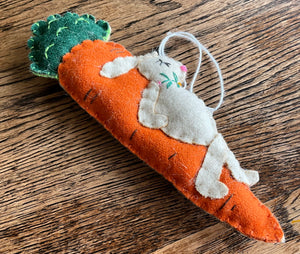 Fabric Carrot & Bunny