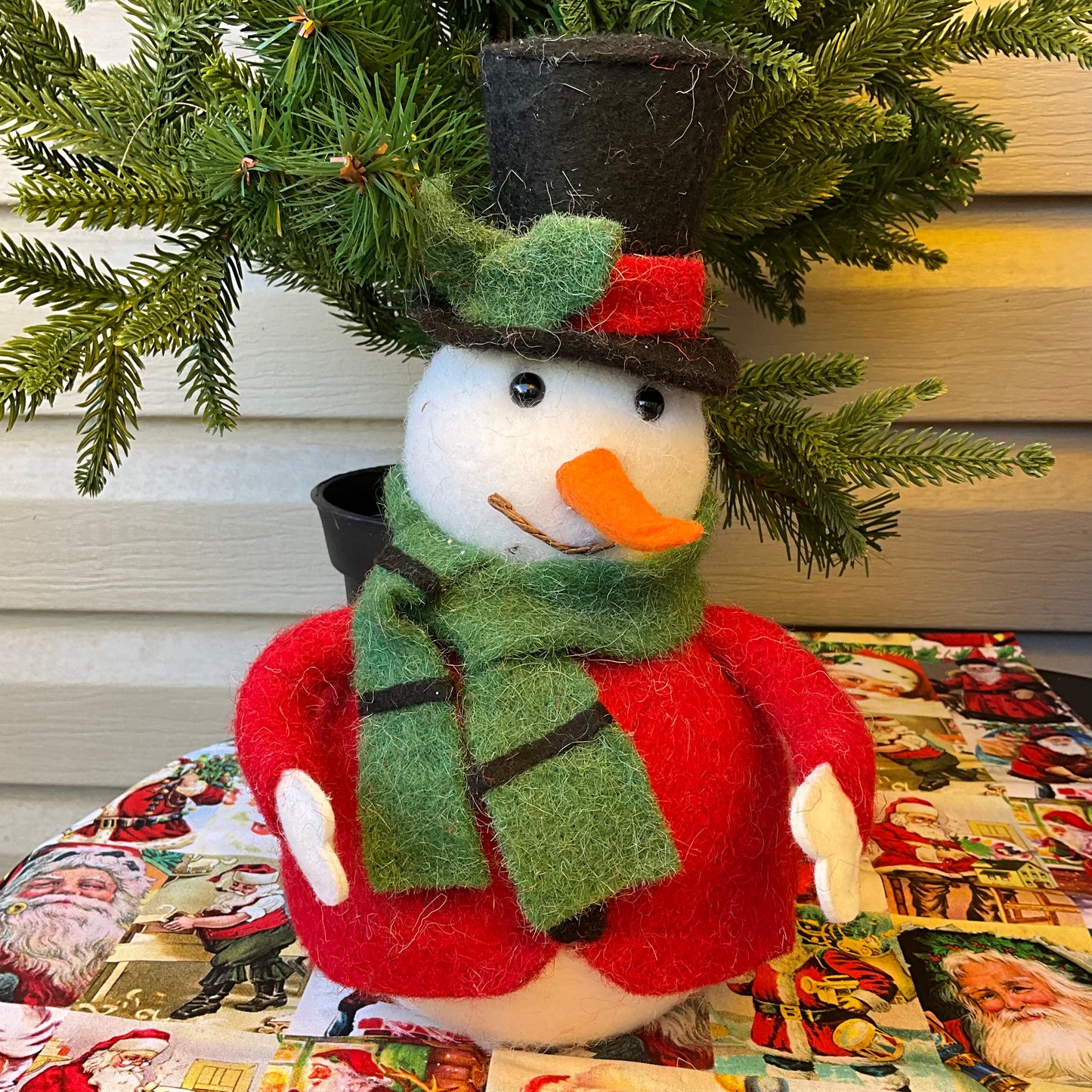 Felt Snowman Red Jacket