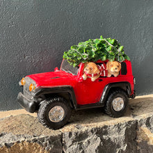 Load image into Gallery viewer, Red Jeep with Dogs LED