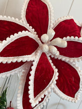 Load image into Gallery viewer, Red Pompom Poinsettia