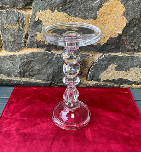 Clear Glass Candle Holder