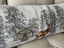 Load image into Gallery viewer, Reindeer Winter Scene Pillow