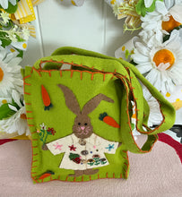 Load image into Gallery viewer, Green Felt Bunny Bag