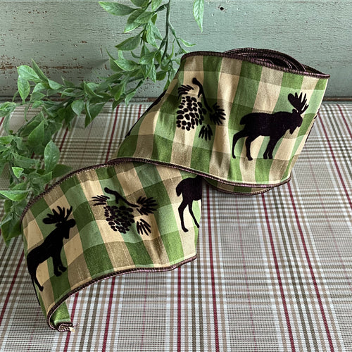 Green Black Check Ribbon