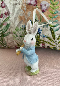 Blue Coat Bunny Deco