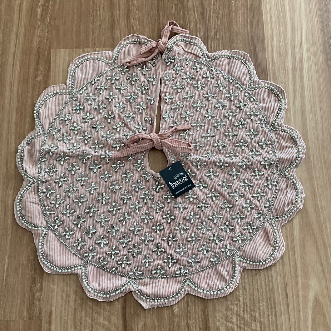 Pink Silver Tree Skirt Small