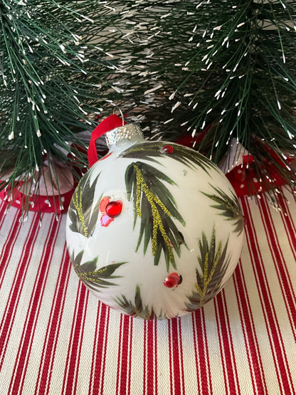 Pine Berry Glass Ball RAZ