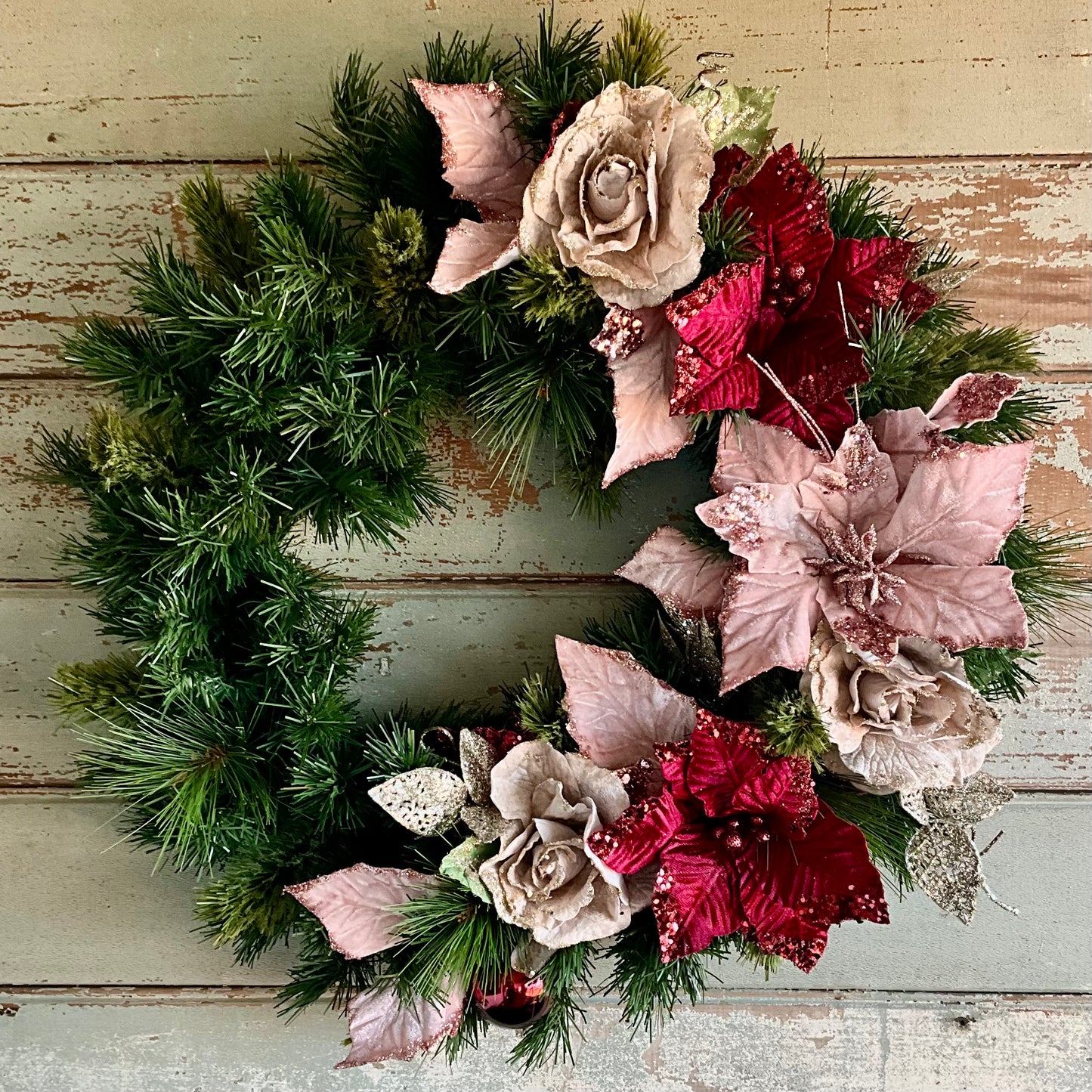 Soft Pink Burgundy Wreath