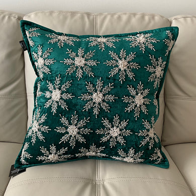 Green Snowflake Pillow