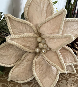 Ivory Poinsettia Rope Trim