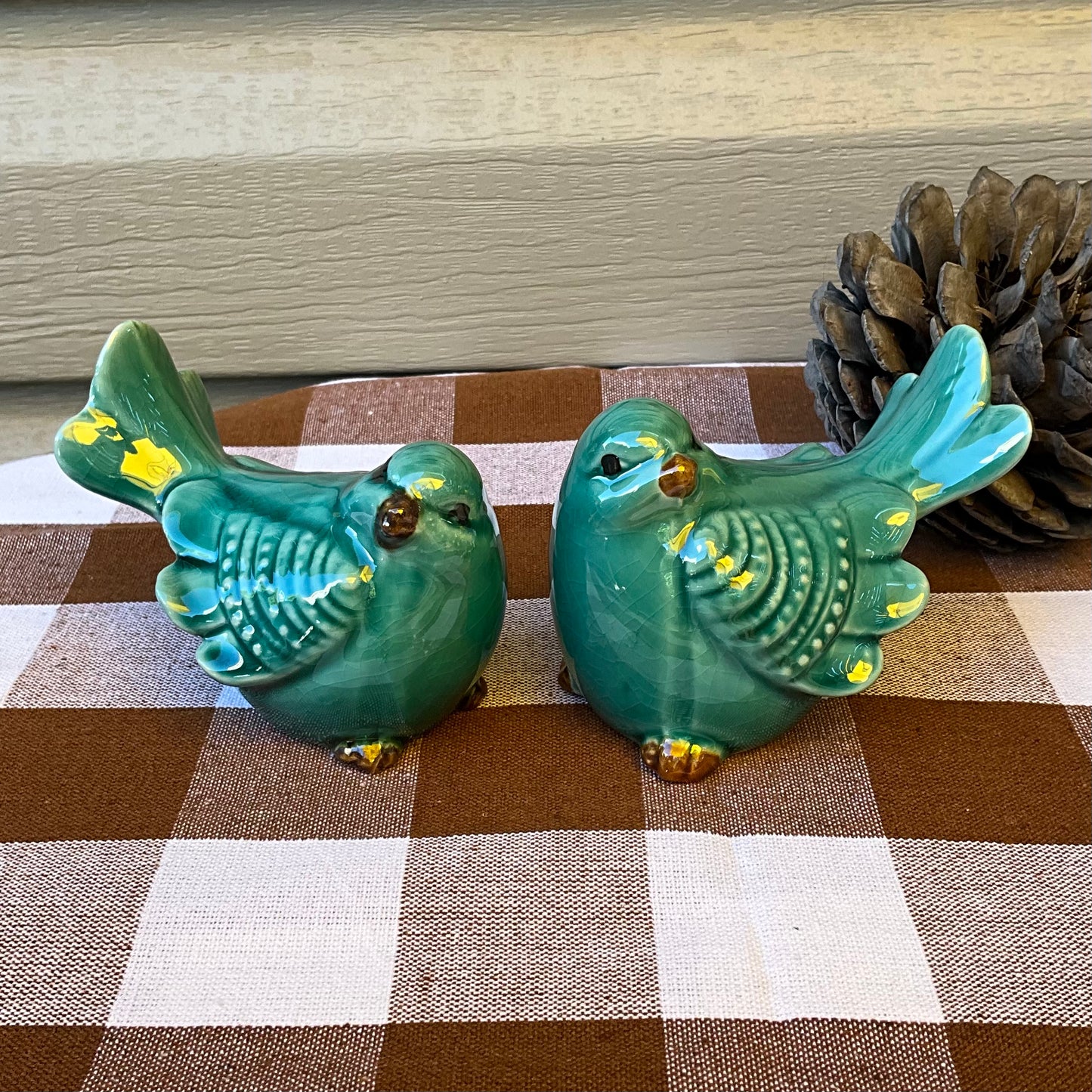 Teal Ceramic Birds