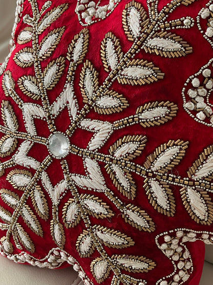 Red Snowflake Cushion