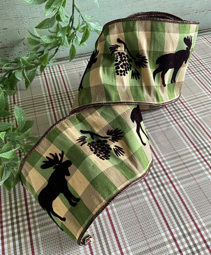 Green Black Check Ribbon
