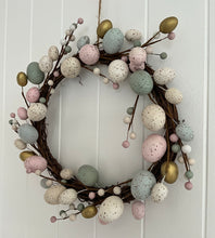 Load image into Gallery viewer, Vine Easter Wreath with Eggs