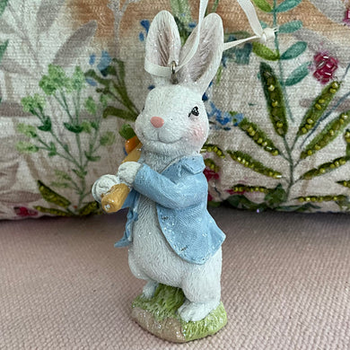 Blue Coat Bunny Deco