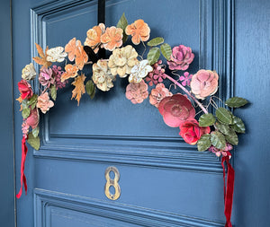 Tin Floral Door Art