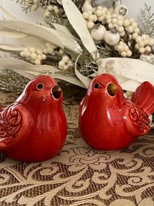 Three Red Bird Set