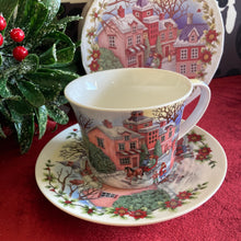 Load image into Gallery viewer, Christmas House Cup and Saucer