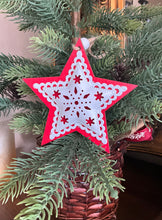 Load image into Gallery viewer, Red Wooden Tin Star