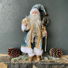 Load image into Gallery viewer, Blue Gold Standing Santa