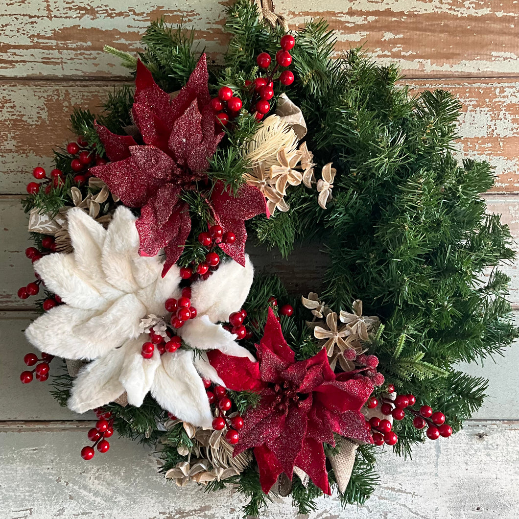 Red and White Wreath
