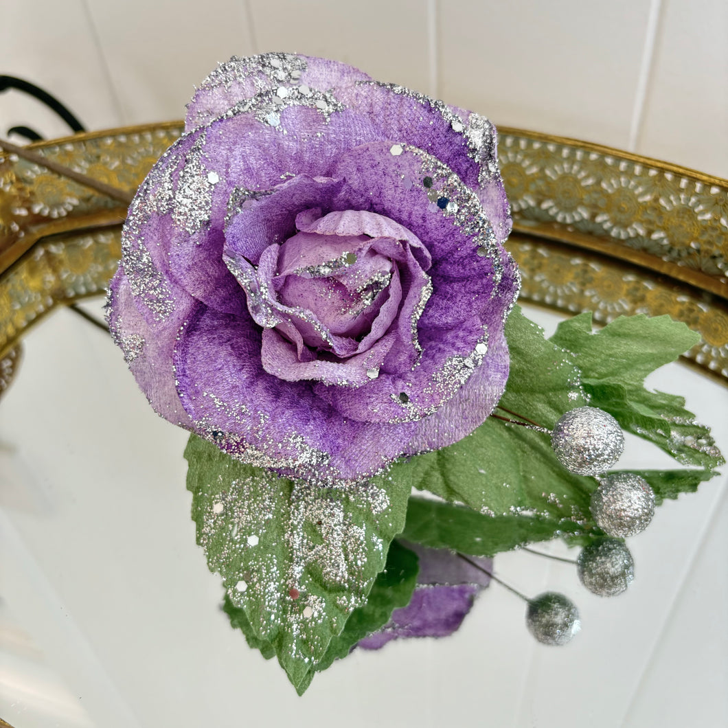 Mauve Glitter Rose