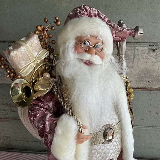 Mauve Gold Musical Santa