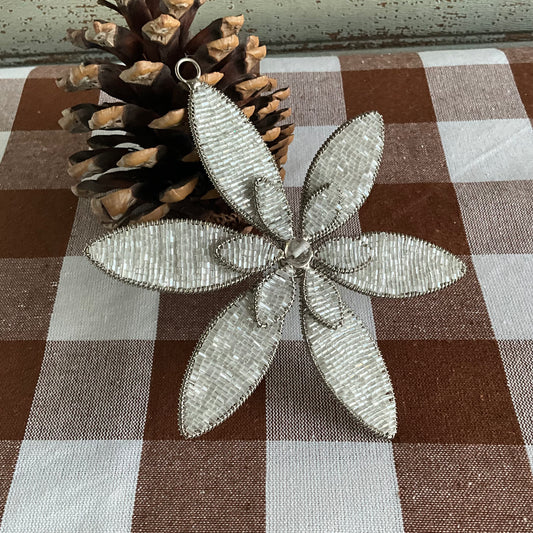 Silver Beaded Flower