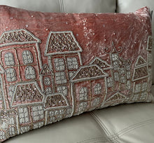 Load image into Gallery viewer, Pink Silver Beaded Pillow