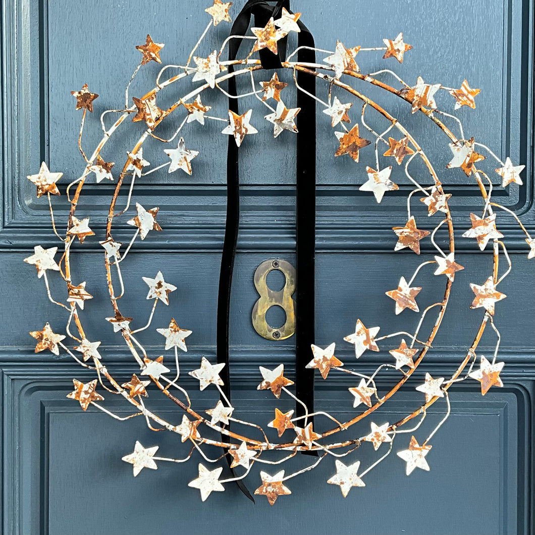 Rustic White Star Wreath