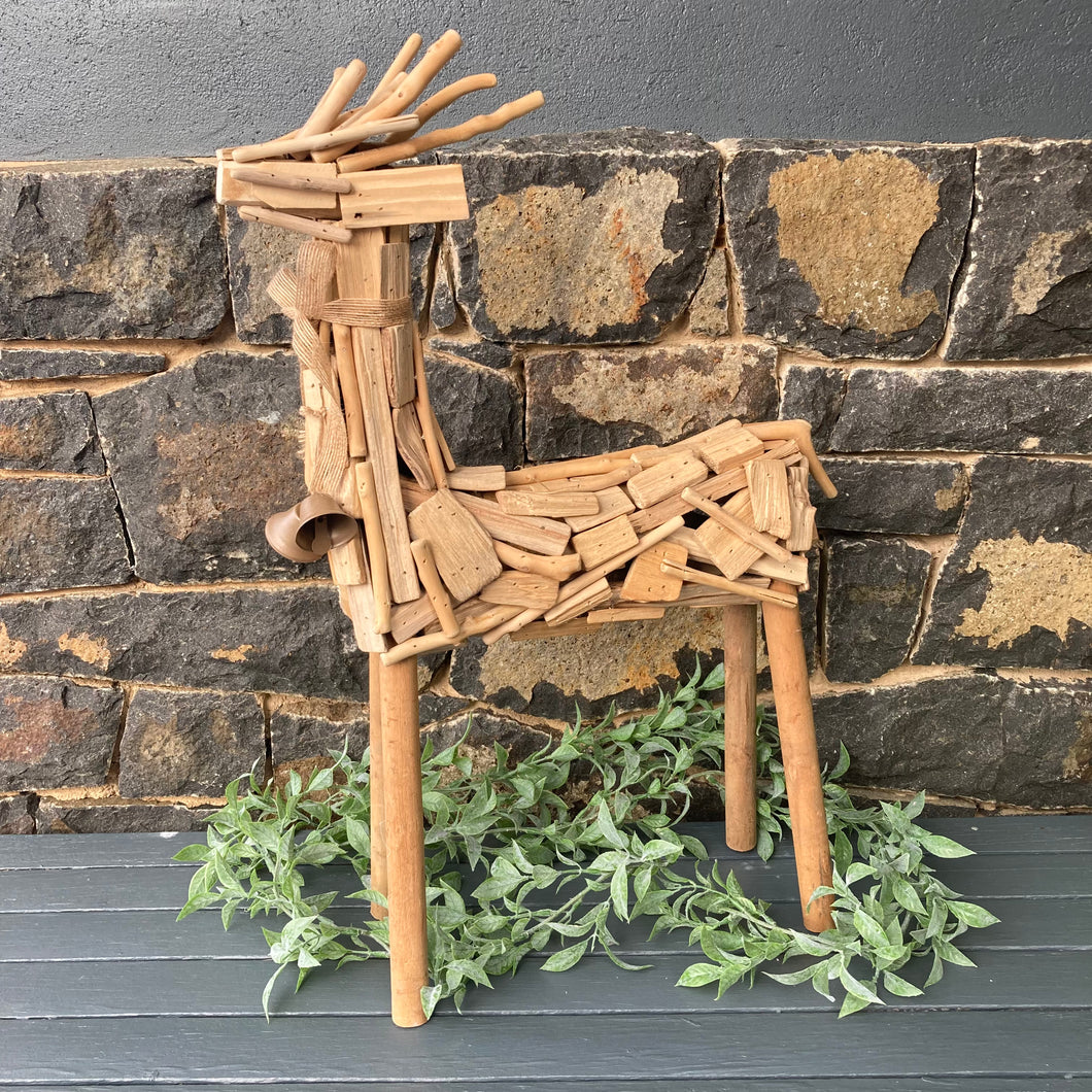 Large Blitzen Wooden Reindeer