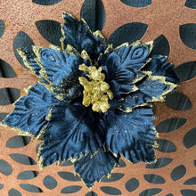 Load image into Gallery viewer, Navy Gold Poinsettia