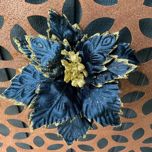 Navy Gold Poinsettia