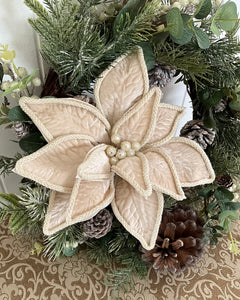 Ivory Poinsettia Rope Trim