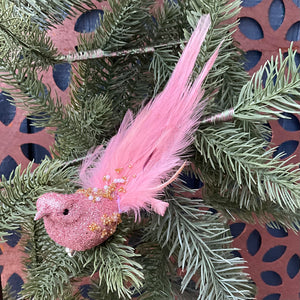 Bugle Bead Pink Bird