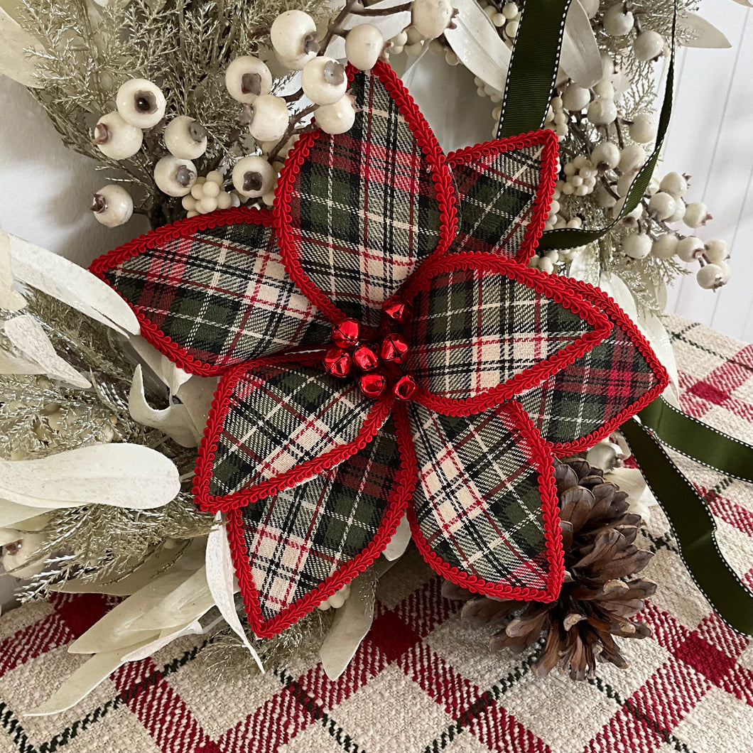 Tartan Poinsettia Red Trim