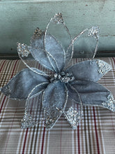 Load image into Gallery viewer, Silver Velvet Poinsettia
