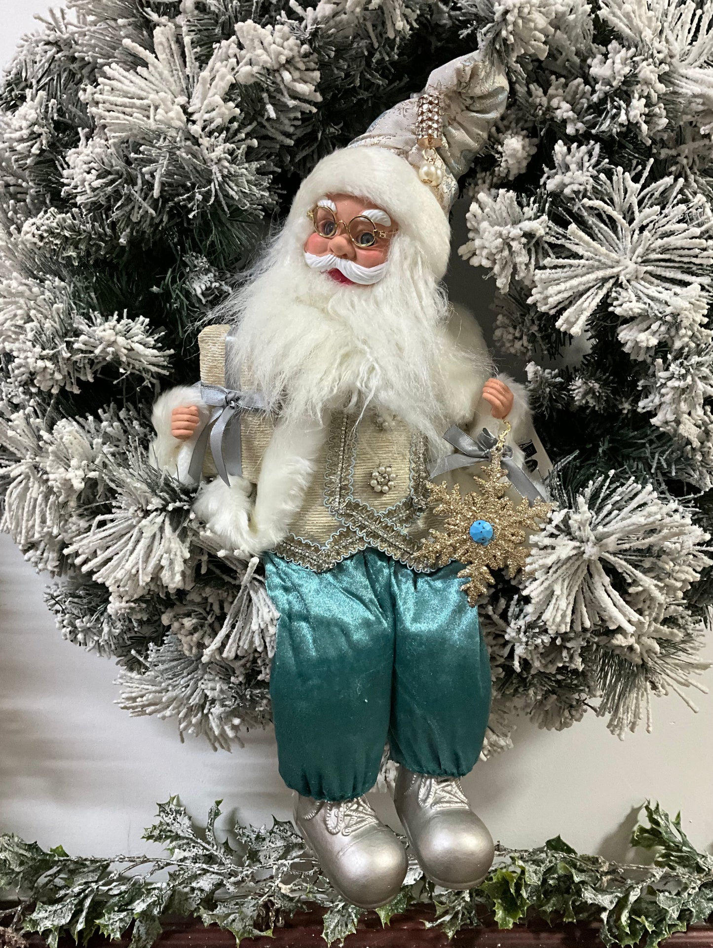 Blue Musical Santa
