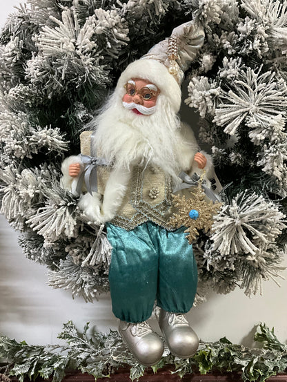 Blue Musical Santa