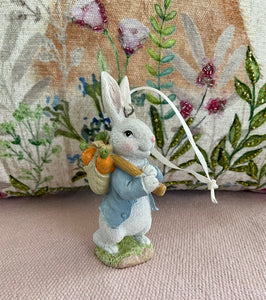 Blue Coat Bunny Deco