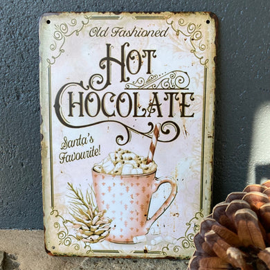 Hot Chocolate Tin Sign