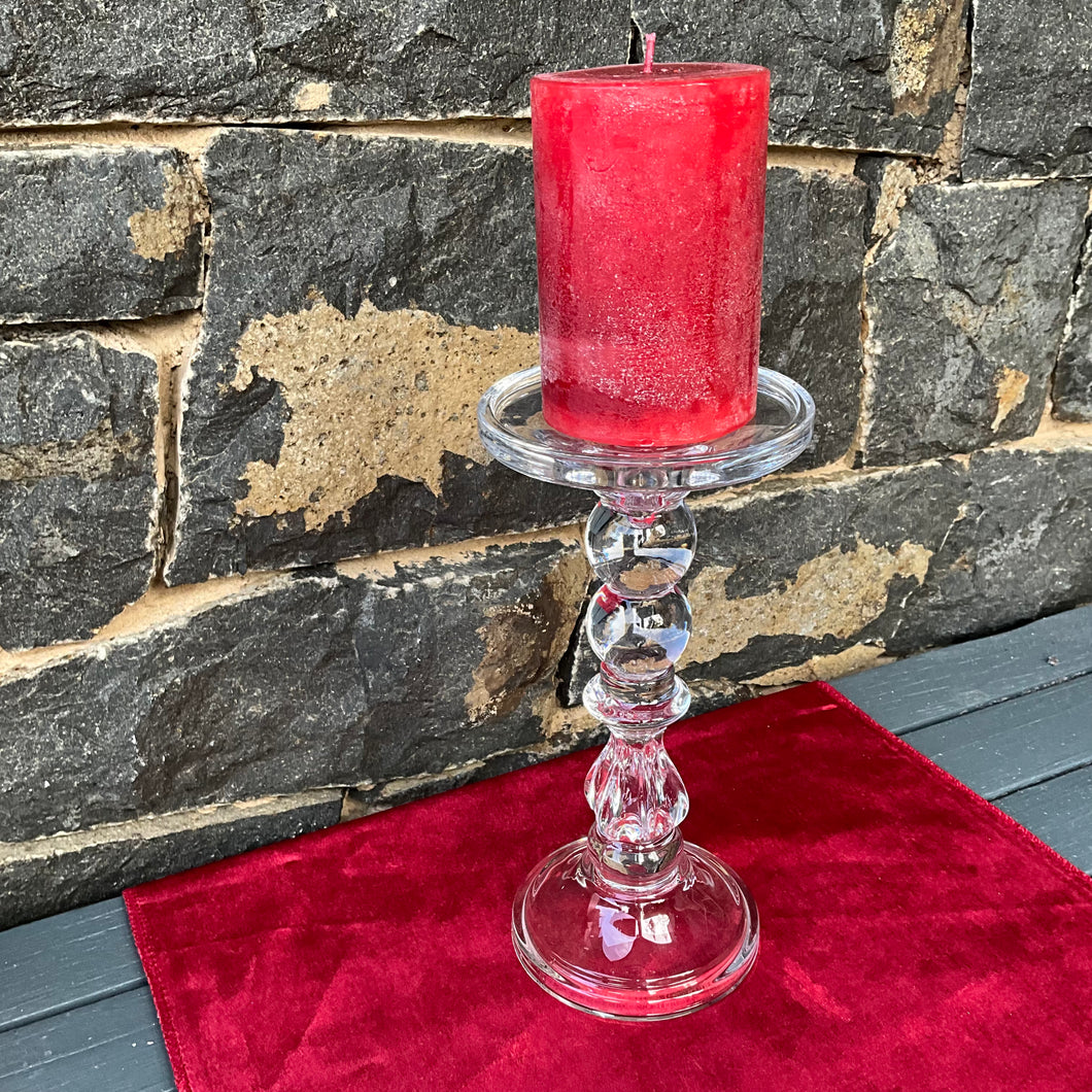 Clear Glass Candle Holder