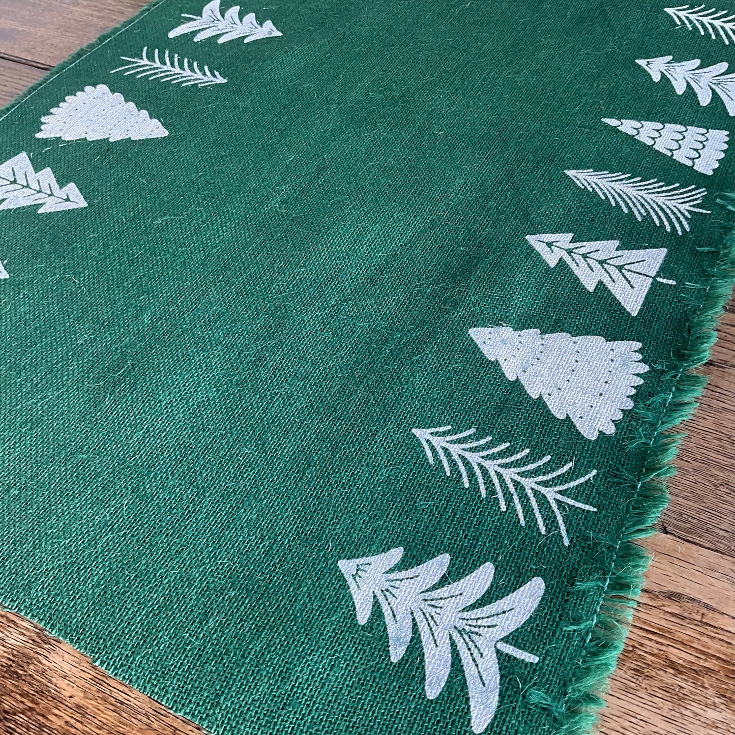 Green Hessian Table Runner