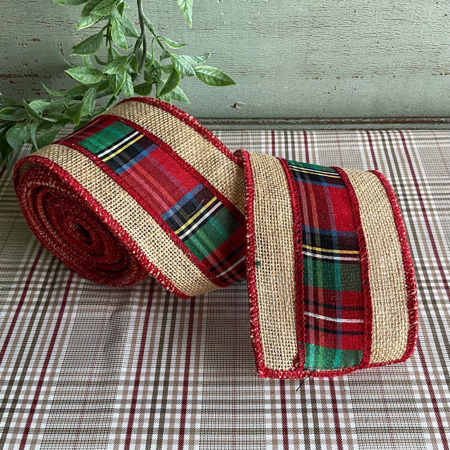 Hessian Tartan Ribbon