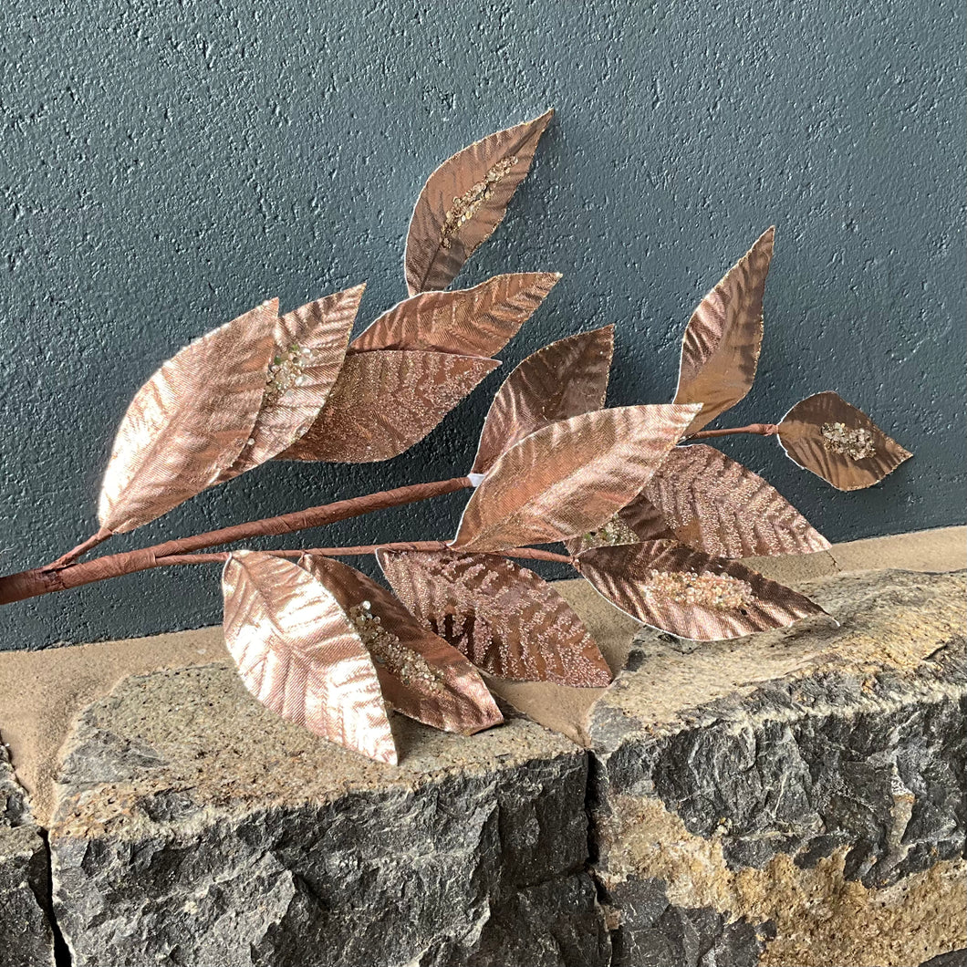 Rose Gold Leaf Spray