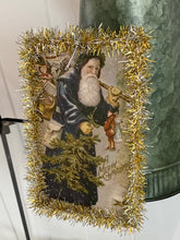 Load image into Gallery viewer, Vintage Blue Santa on Card